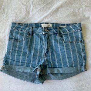 PACSUN blue striped jean shorts